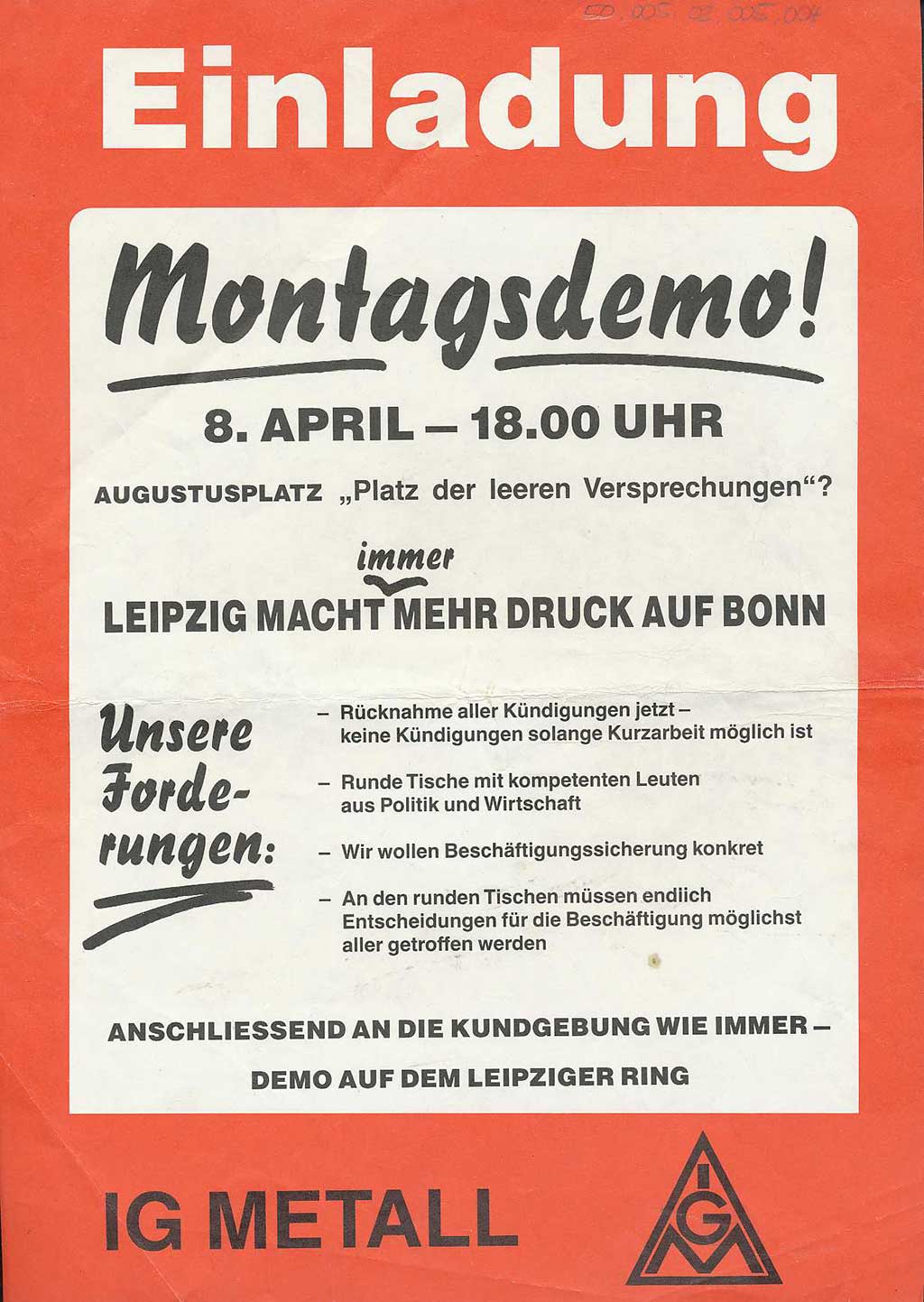 Gewerkschaftsdemonstration 1991 | Quelle: ABL